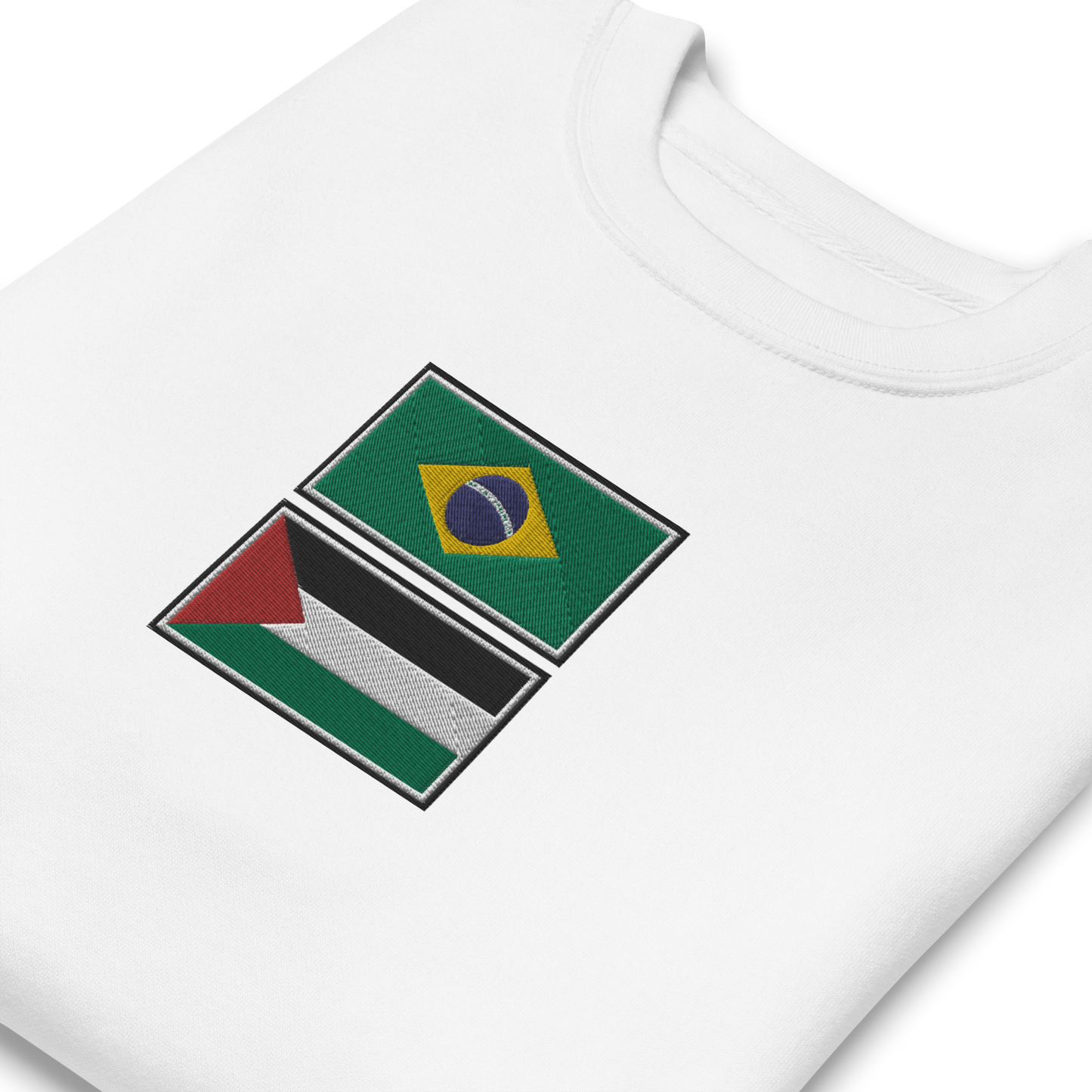 Brazil x Palestine Embroidered Unisex Sweatshirt