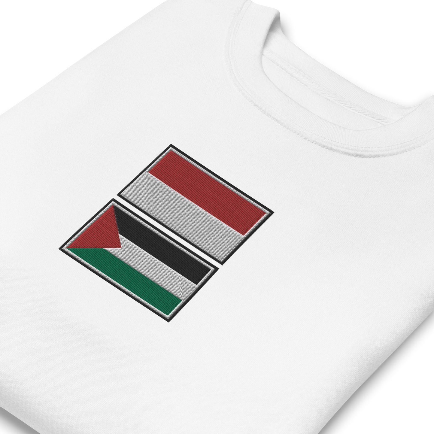 Indonesia x Palestine Embroidered Unisex Sweatshirt