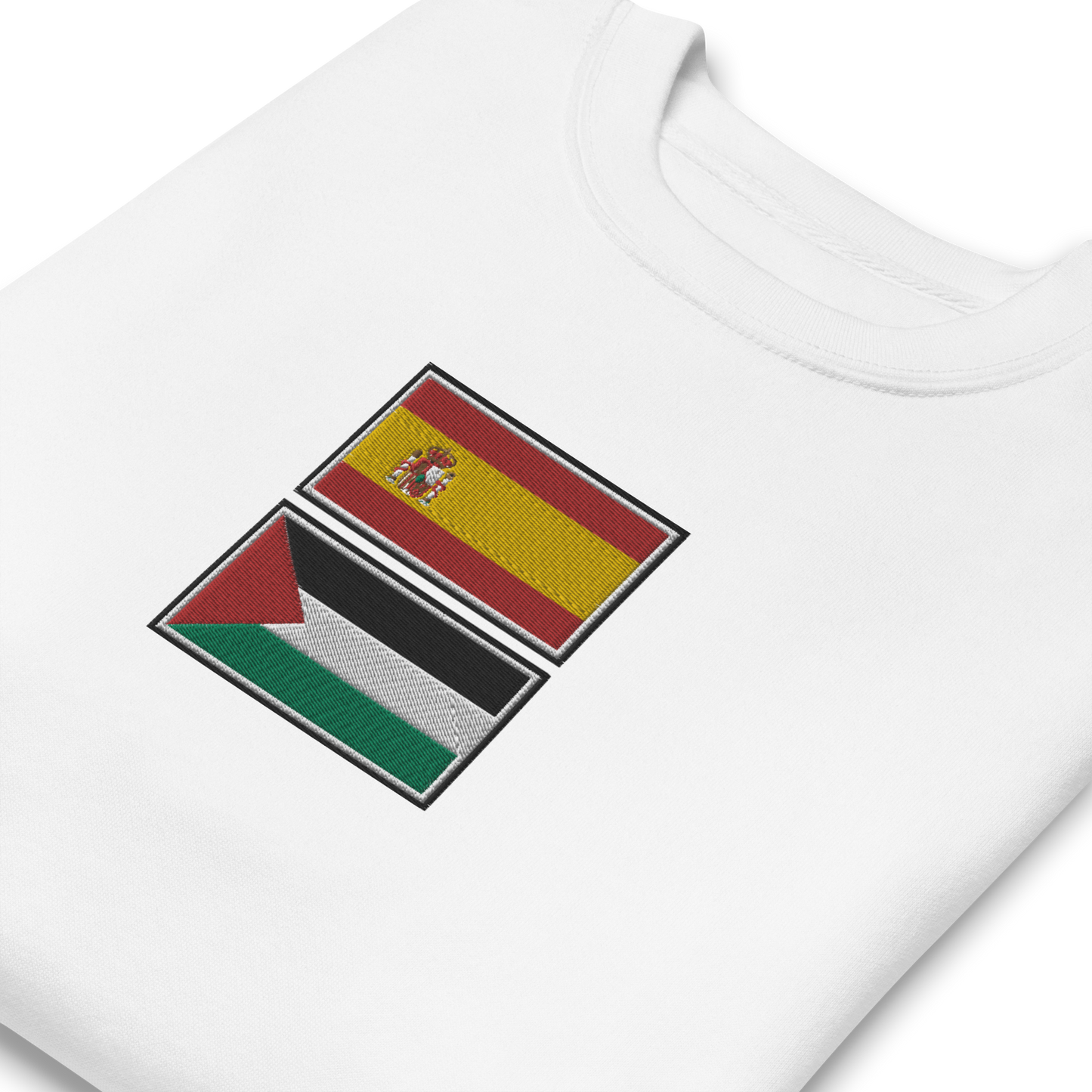 Spain x Palestine Embroidered Unisex Sweatshirt