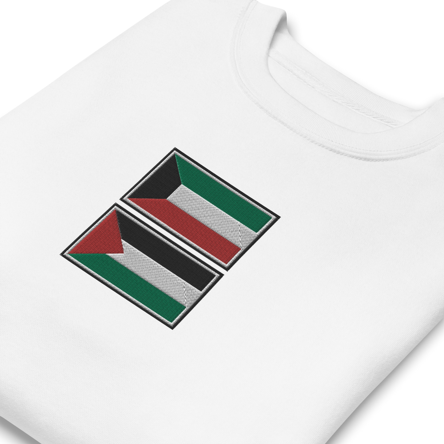 Kuwait x Palestine Embroidered Unisex Sweatshirt