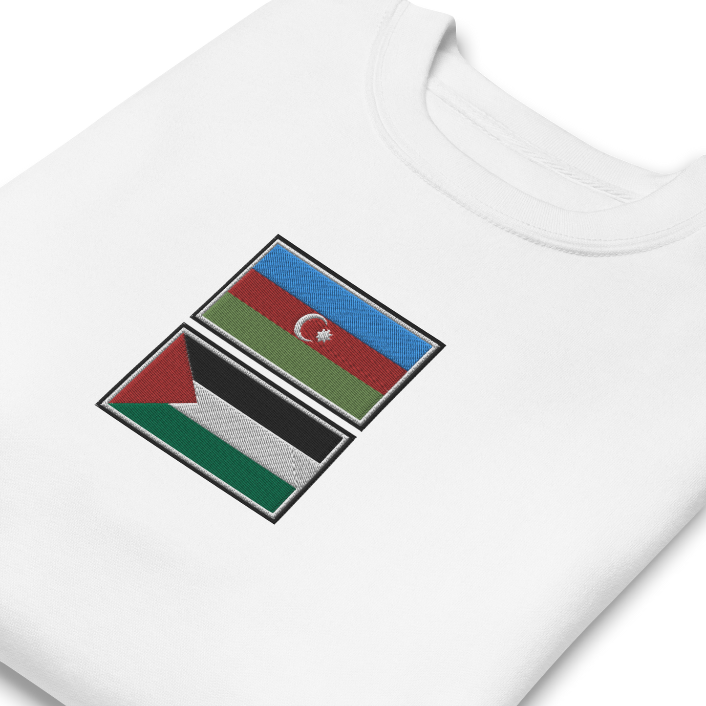 Azerbaijan x Palestine Embroidered Unisex Sweatshirt