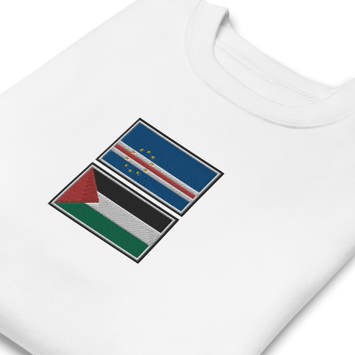 Cape Verde x Palestine Embroidered Unisex Sweatshirt