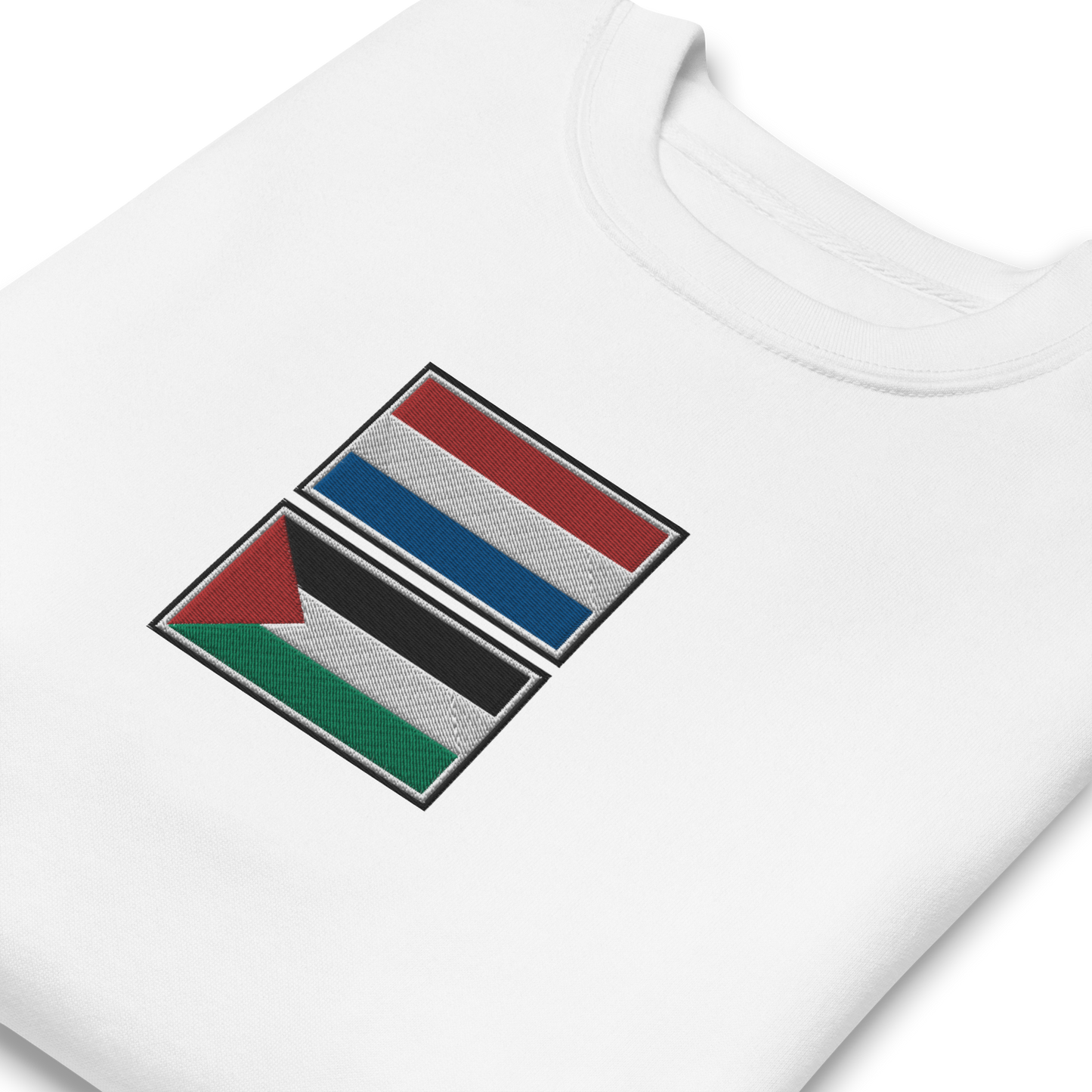 Netherlands x Palestine Embroidered Unisex Sweatshirt,