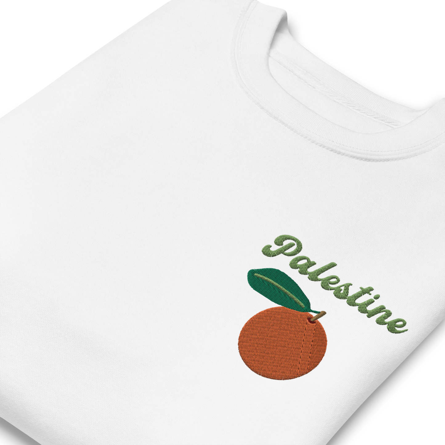 Palestine Orange Embroidered Unisex Sweatshirt