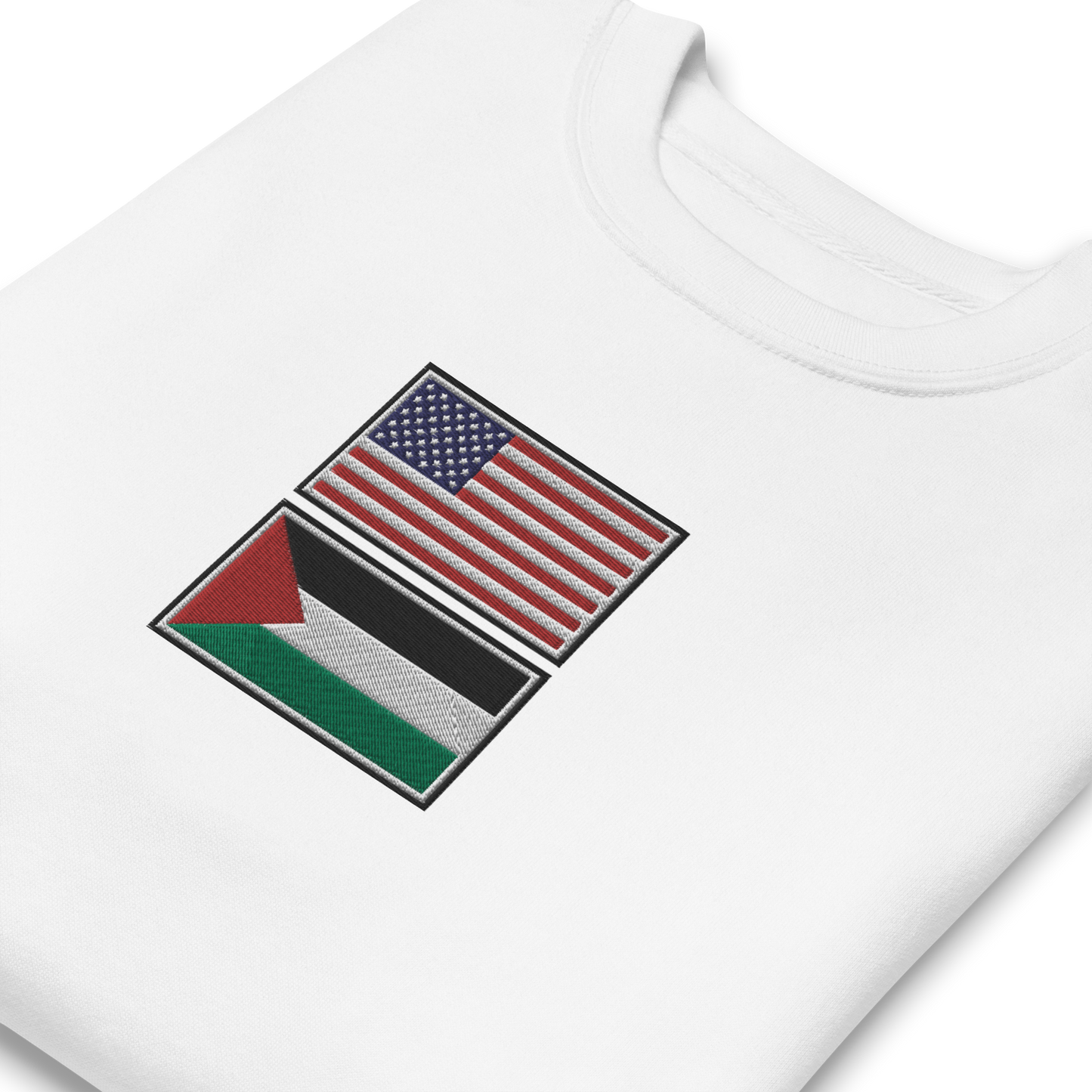 USA x Palestine Embroidered Unisex Sweatshirt