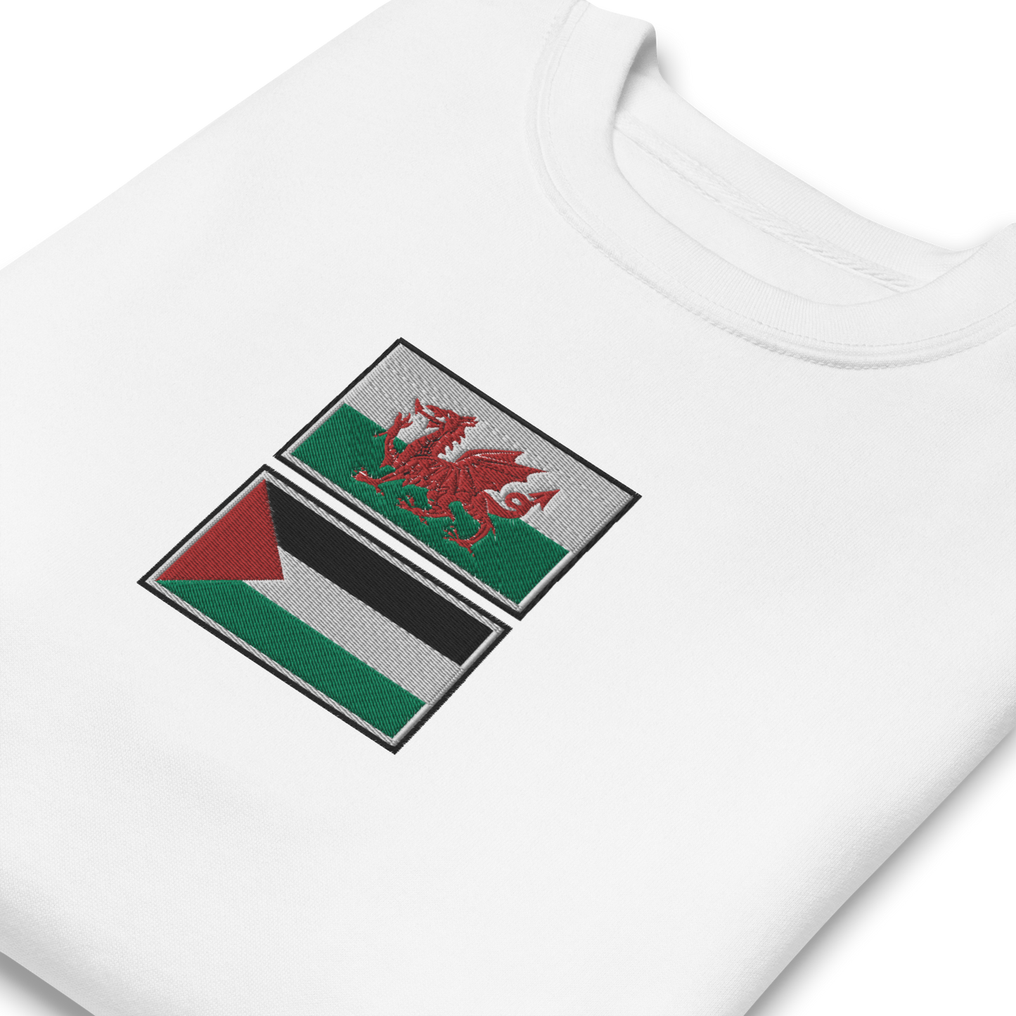 Wales x Palestine Embroidered Unisex Sweatshirt