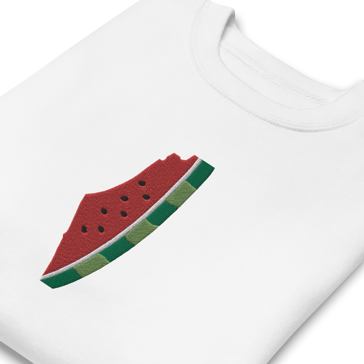 Palestine Watermelon Map Embroidered Unisex Sweatshirt