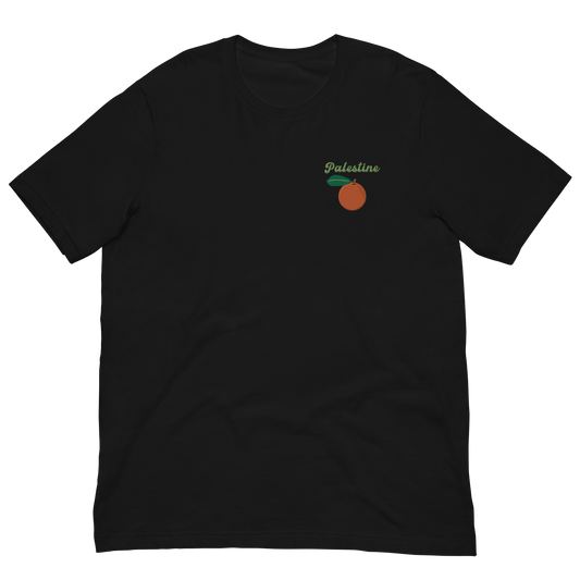 Palestine Orange Embroidered Unisex T-Shirt