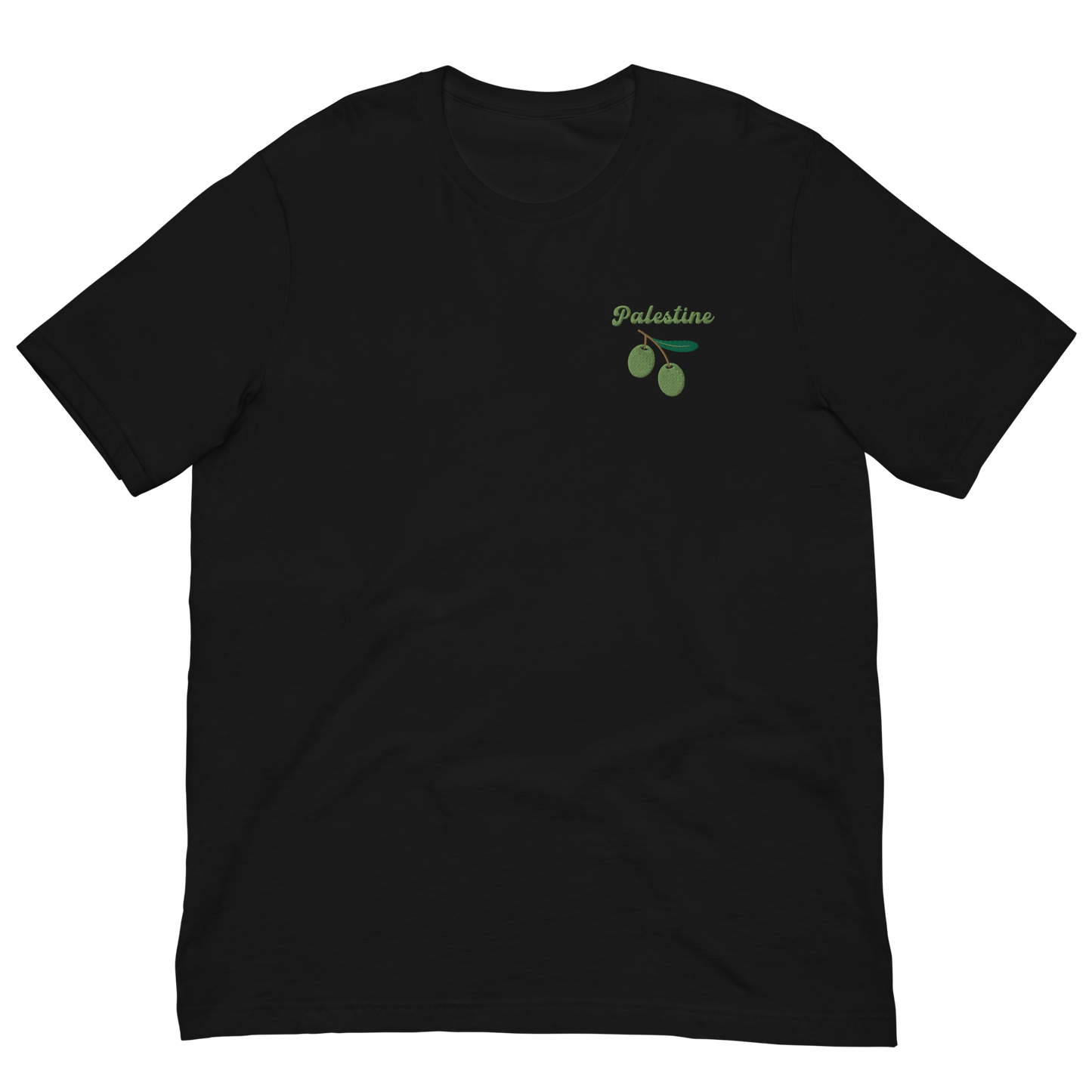 Palestine Olive Embroidered Unisex T-Shirt