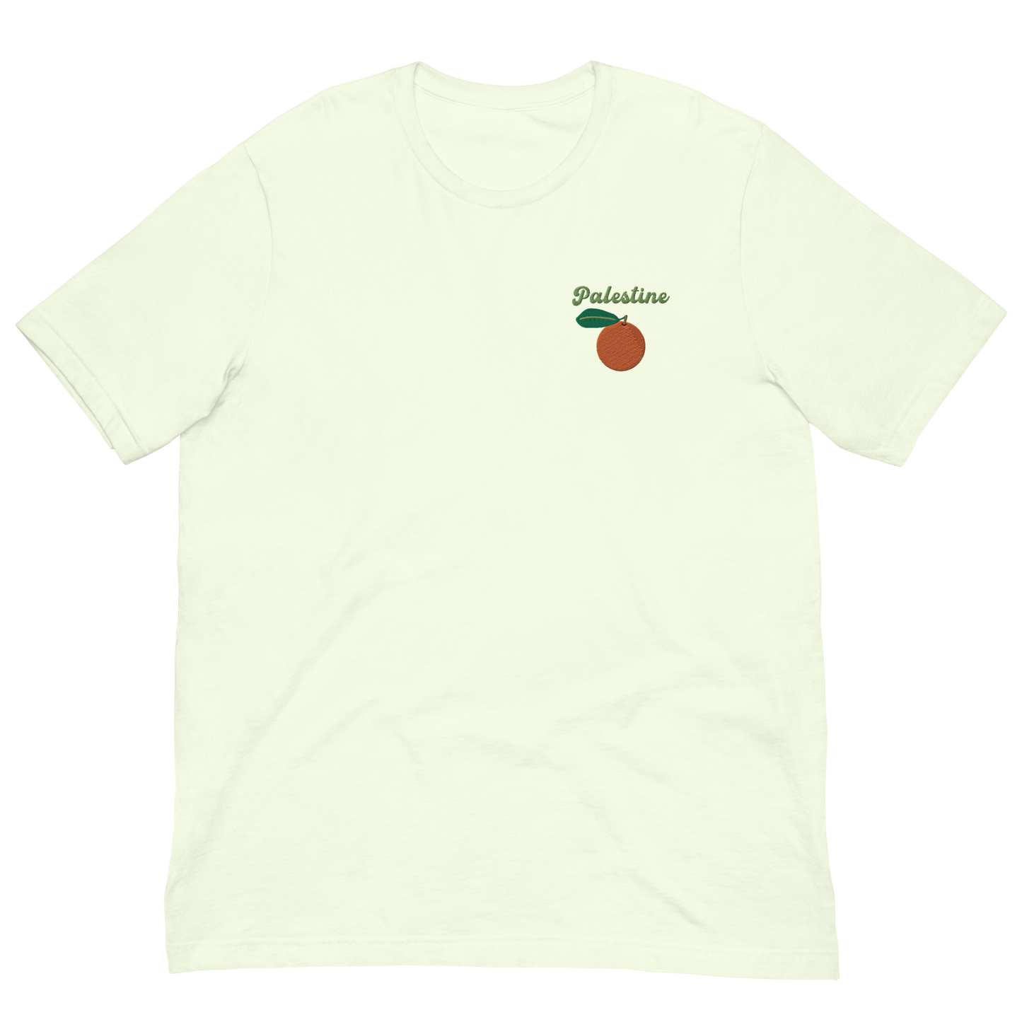 Palestine Orange Embroidered Unisex T-Shirt