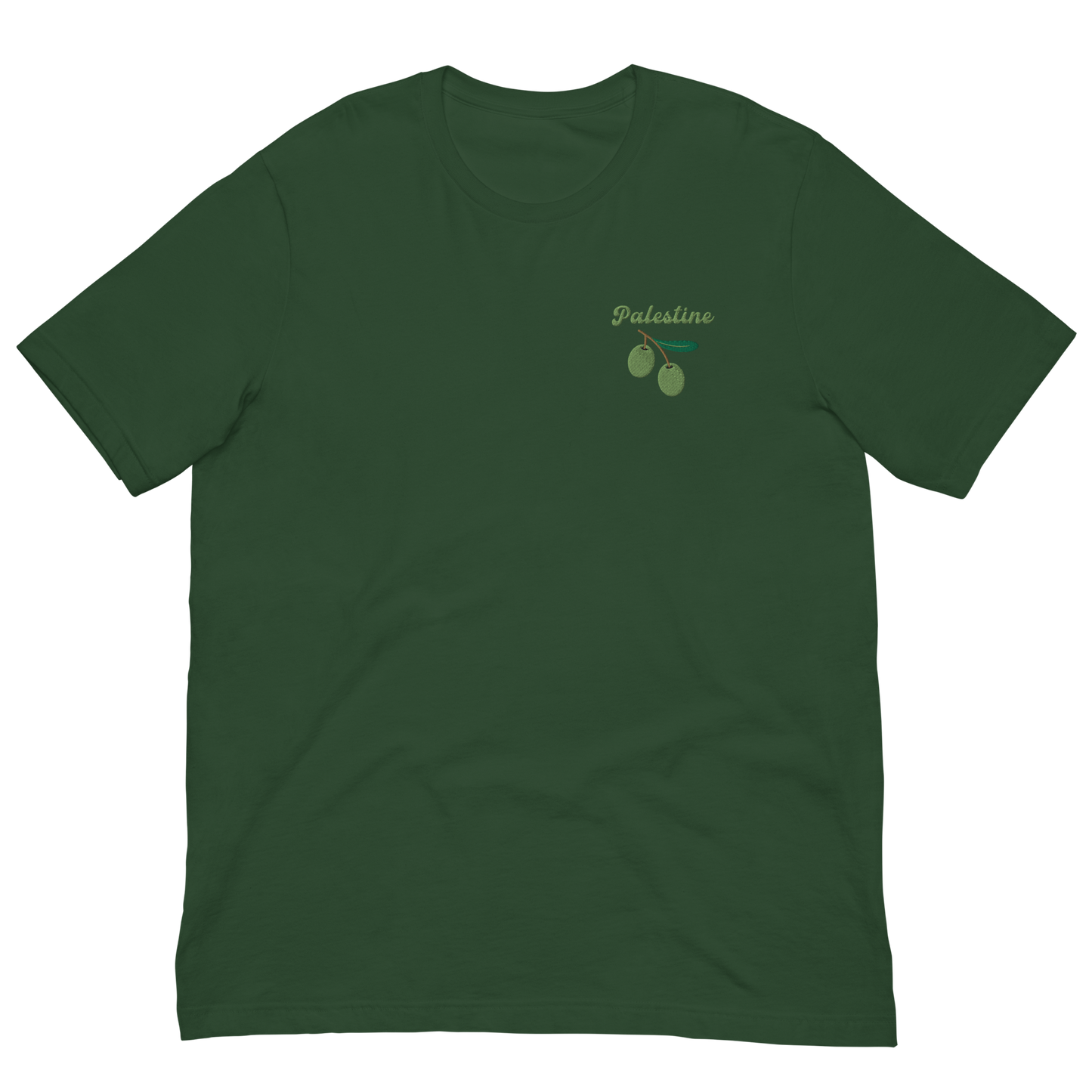 Palestine Olive Embroidered Unisex T-Shirt