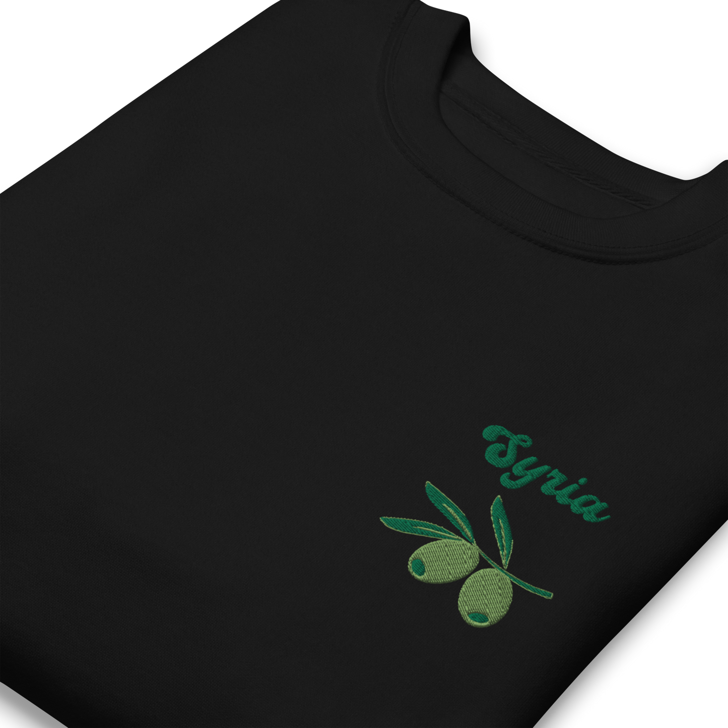 Syria Olive Embroidered Unisex Sweatshirt