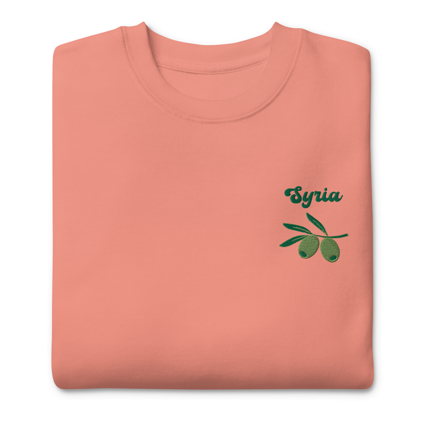 Syria Olive Embroidered Unisex Sweatshirt