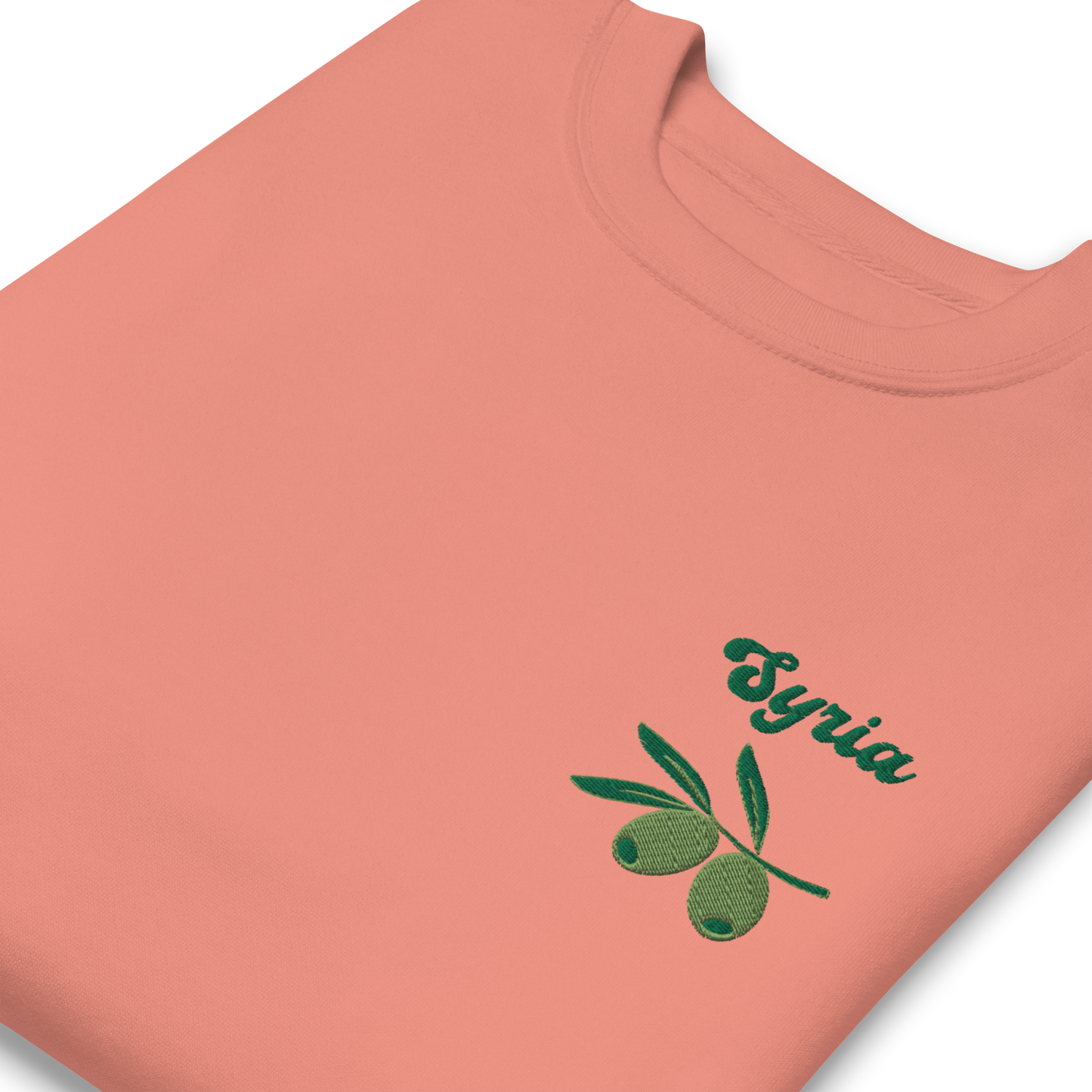 Syria Olive Embroidered Unisex Sweatshirt