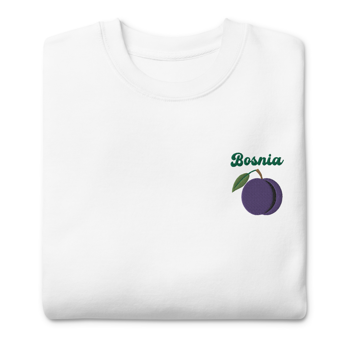 Bosnia Plum Embroidered Unisex Sweatshirt