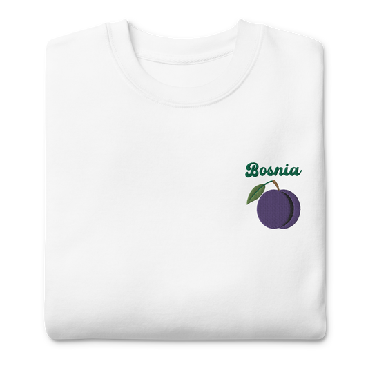 Bosnia Plum Embroidered Unisex Sweatshirt