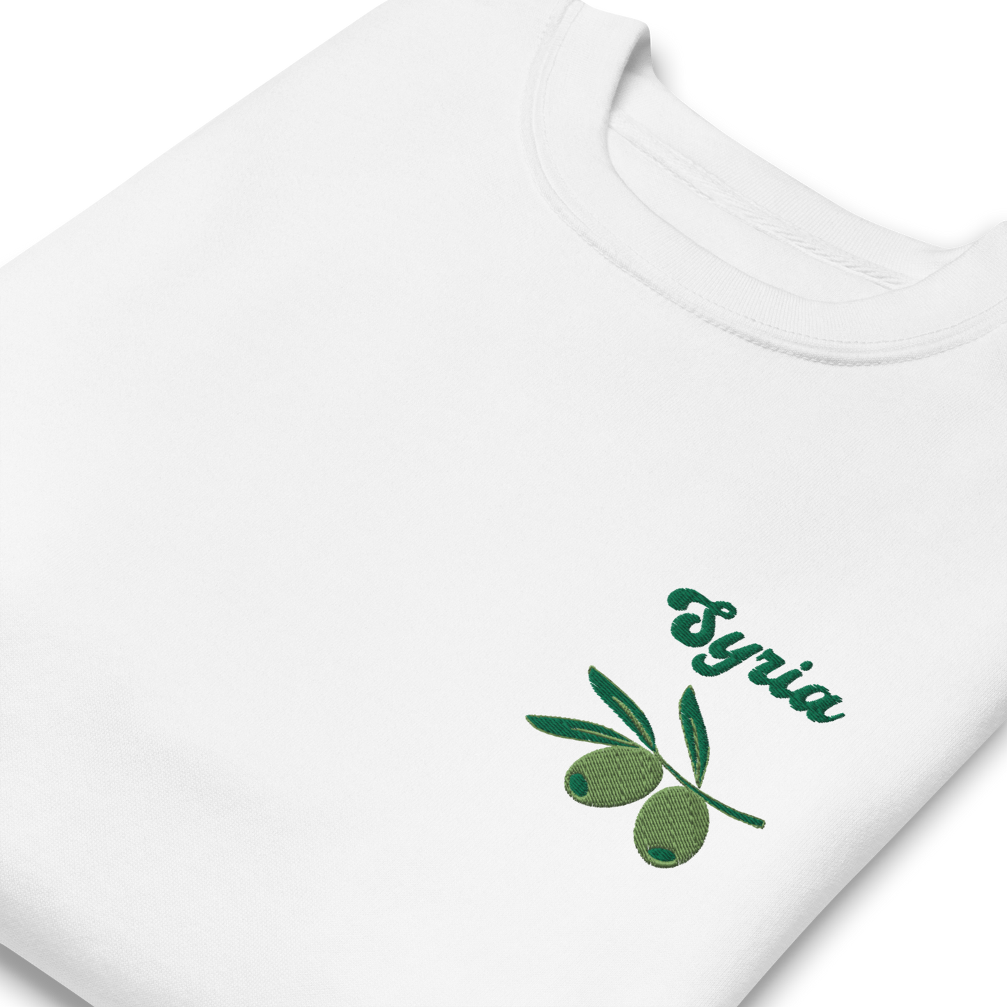 Syria Olive Embroidered Unisex Sweatshirt